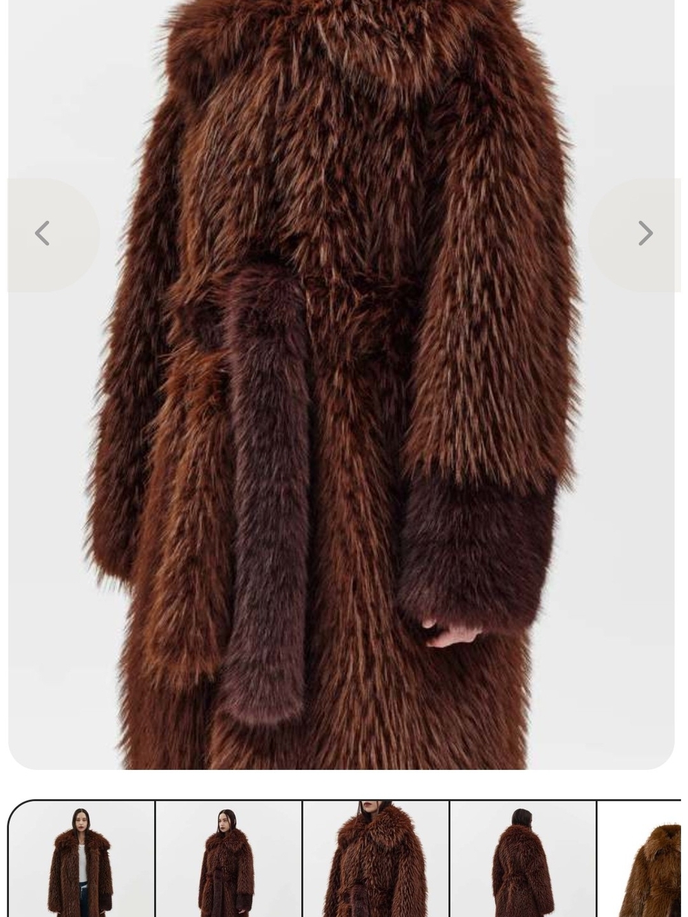 Brown Faux-Fur Long Belted Coat - Women
